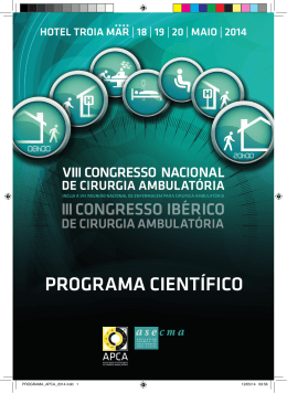 Programa - Congresso Ibérico de Cirurgia Ambulatória