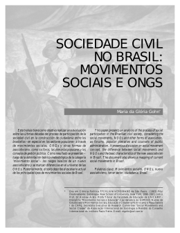 SOCIEDADE CIVIL NO BRASIL: MOVIMENTOS SOCIAIS E ONGS