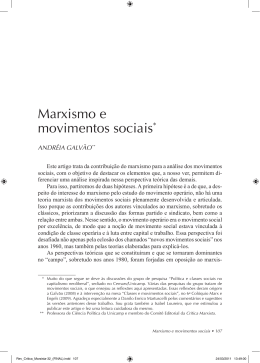 Marxismo e movimentos sociais* - Instituto de Filosofia e Ciências