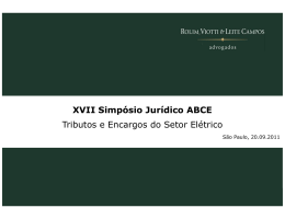 XVII Simpósio Jurídico ABCE Tributos e Encargos do Setor Elétrico
