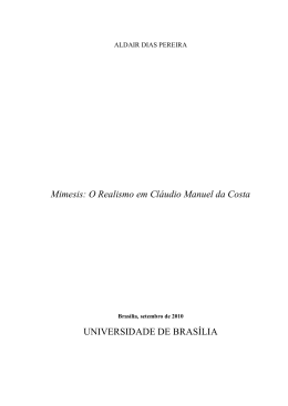 Mimesis: O Realismo em Cláudio Manuel da Costa UNIVERSIDADE