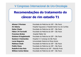 Recomendações de conduta de Câncer renal T1 de