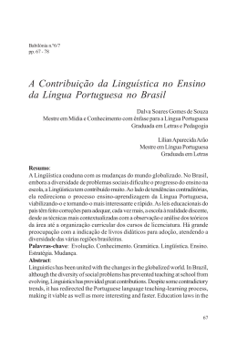 A Contribuição da Linguística no Ensino da Língua Portuguesa no
