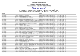 Cargo: ENFERMEIRO DA FAMÍLIA - Prefeitura Municipal de São José
