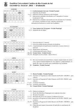 Calendário Graduação 2015