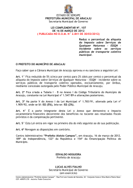 Lei Complementar 107/2011 - Prefeitura de Aracaju