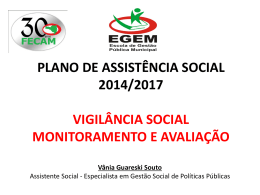 PLANO DE ASSISTÊNCIA SOCIAL 2014/2017 VIGILÂNCIA