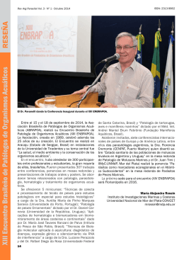 Reseña del XIII Encuentro Brasileño de Patología de Organismos