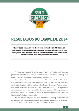 Íntegra dos resultados do Exame do Cremesp 2014