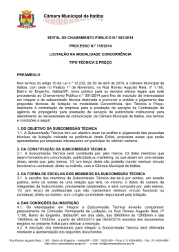 Edital Chamamento Público - Câmara Municipal de Itatiba