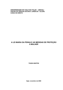 Monografia - Lei Maria da Penha