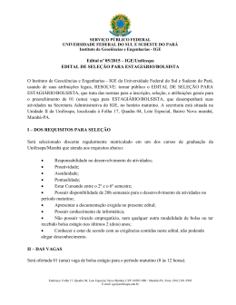 Edital nº 05/2015 – IGE/Unifesspa EDITAL DE SELEÇÃO PARA
