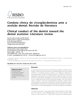 Conduta clínica do cirurgião-dentista ante a avulsão dental