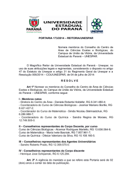 PORTARIA 173/2014 – REITORIA/UNESPAR Nomeia membros do