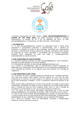 A Semana Internacional do Café institui a SALA