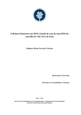 O Relato Financeiro nas IPSS - Repositório Científico do Instituto