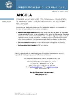 Angola: Segunda Monitorização Pós-Programa, Comunicado