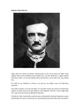 Biografia: Edgar Allan Poe Edgar Allan Poe nasceu