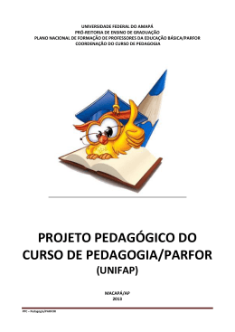 Projeto Político Pedagógico de Pedagogia – PARFOR
