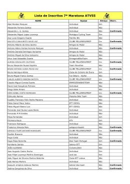 Lista de Inscritos 7ª Maratona ATV55