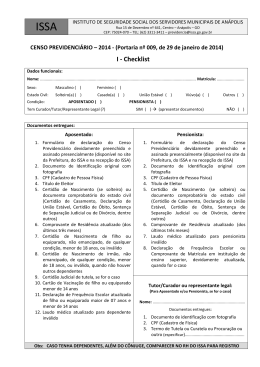 Censo Previdenciário 2014 - Formulário