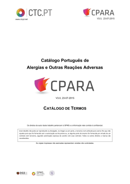 Catálogo Português de Alergias e Outras Reações Adversas