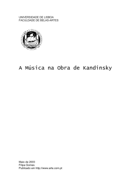A Música na Obra de Kandinsky, Filipa Gomes, 2003.