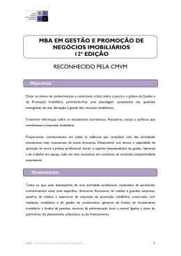 MBA em Gestão e Promoção de Negócios Imobiliários - 12ª