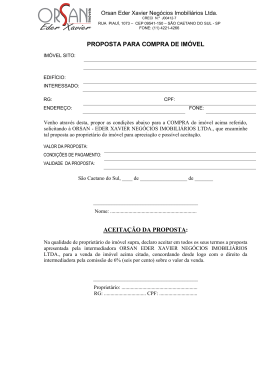 formulário para proposta de venda