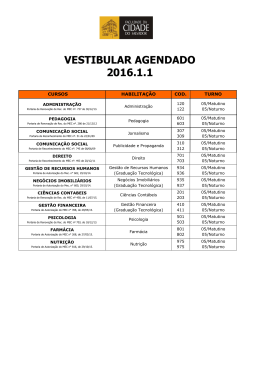 Vestibular Agendado - Faculdade da Cidade do Salvador