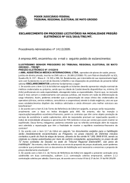 Esclarecimento - Tribunal Regional Eleitoral de Mato Grosso