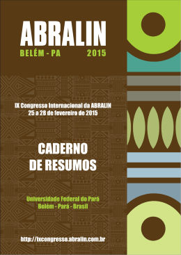 Caderno de resumos - IX Congresso Internacional da ABRALIN