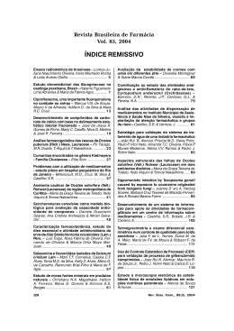 Índice Remissivo Vol.85-2004 - Revista Brasileira de Farmácia
