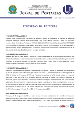 Jornal de Portarias n° 313 de 12 de Setembro de 2014