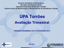 UPA Torrões - Secretaria Estadual de Saúde de Pernambuco