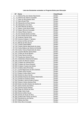 Lista dos Estudantes sorteados no Programa Bolsa para Educação