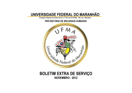 BOLETIM EXTRA DE SERVIÇO - Universidade Federal do Maranhão