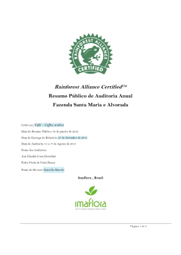 Rainforest Alliance CertifiedTM Resumo Público de