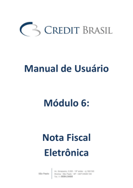 Manual de Usuário Módulo 6: Nota Fiscal Eletrônica