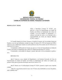 Resolução Nº 78/2013 - Universidade Federal da Paraíba