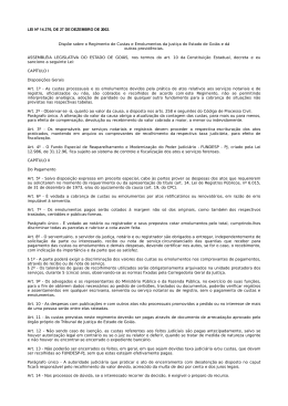 Regimento de Custas - Tribunal de Justiça do Estado de Goiás
