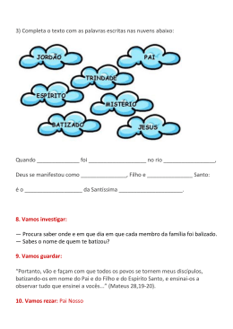 3) Completa o texto com as palavras escritas nas nuvens abaixo