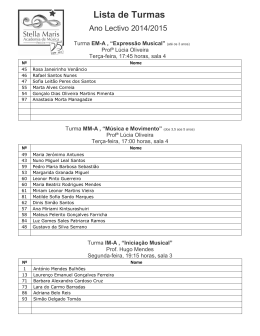 Lista de Turmas - Academia de Música "Stella Maris"