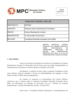 parecer nº 070/2013- mpc-rr - Ministério Público de Contas | Roraima