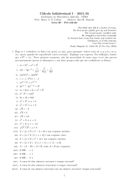 Lista A (pré-cálculo) - Laboratório de Matemática Aplicada
