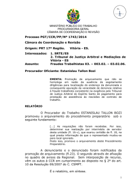 Processo PGT/CCR/nº 1743/2014 - Ministério Público do Trabalho