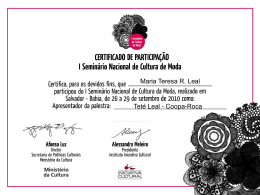 Certificado de Participação Maria Teresa