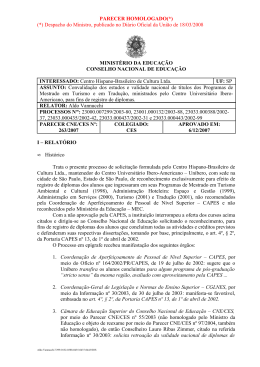 Parecer CNE/CES nº 263/2007, aprovado em 6 de dezembro de 2007