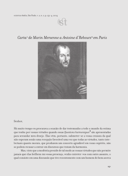 Carta de Marin Mersenne a Antoine d`Rebours