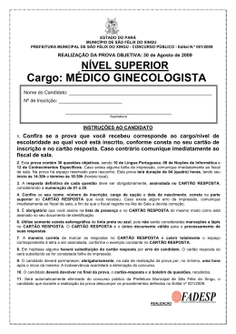 Cargo: MÉDICO GINECOLOGISTA